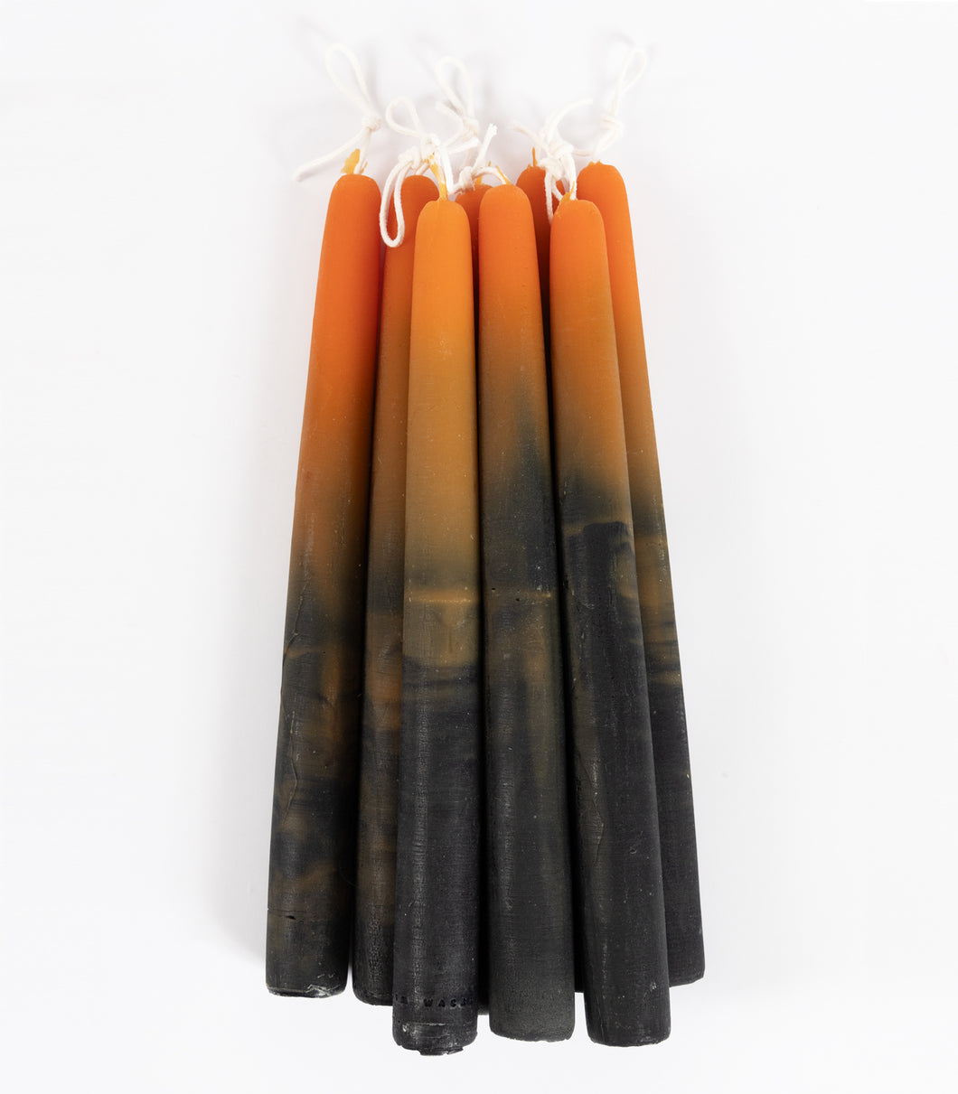 Orange Black Beeswax Tapers