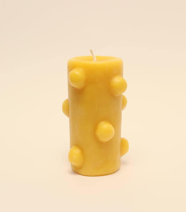 Bumpy Beeswax Pillar candle
