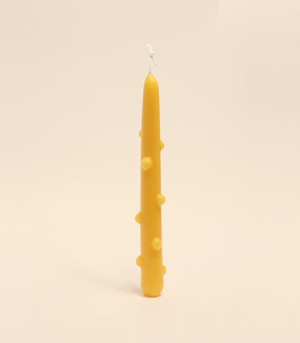 Bumpy Beeswax Taper candle